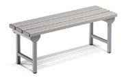 D 93410 01 dim. mm 1495 360 385 h, single bench, colour grey ral 7000 ORD. NO.