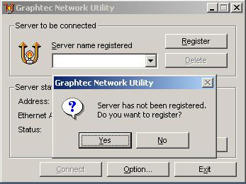 3. PREPARING TO OPERATE THE SCANNER Setting up the Graphtec Network Utility (1) Set up the Graphtec Network Utility.