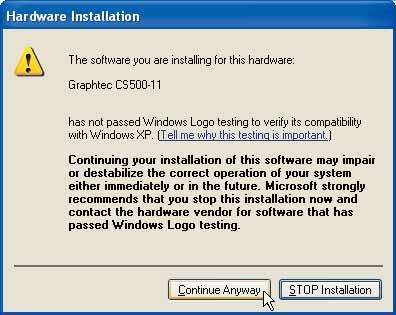Click [Continue Anyway] to continue the installation.