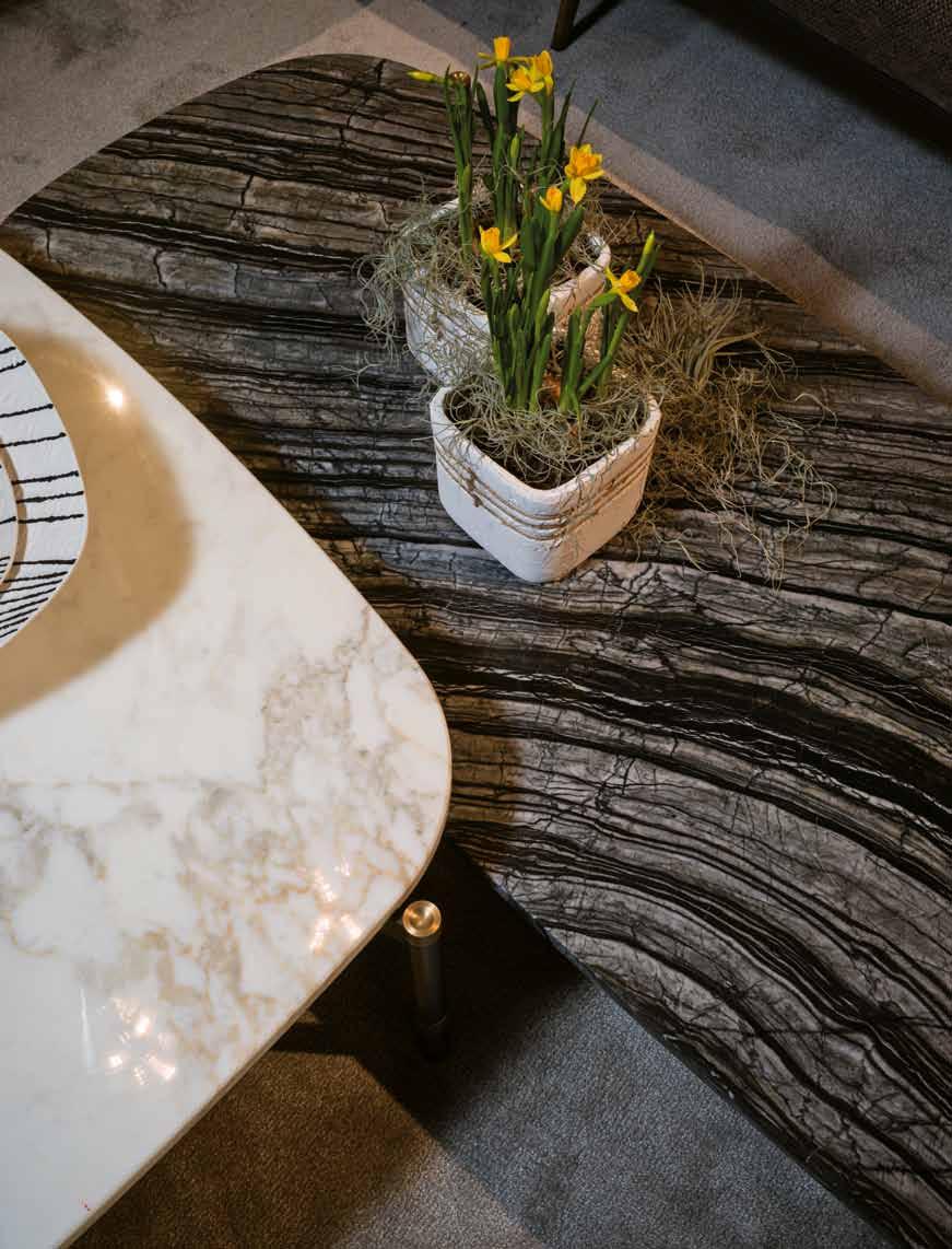 2019-25 Tavolino rettangolare, piano marmo silver wave.