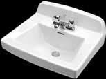 Type Wall Hung Lav ADA compliant 20-1/4" x 18-1/2" Ledge Type Wall Hung Lav Two integral self-draining soap dishes Back