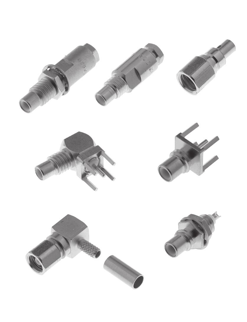 Introduction 50Ω general Subminiature coaxial connectors Screw-on coupling Plugs have female contacts Jacks have male contacts Low