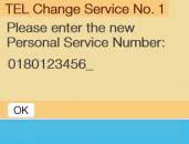 Telephone* Servce numbers Changng personal servce number P82.85-9157-31 Turn the rght-hand rotary/push-button v to hghlght Change 1 n the Servce No. menu and press to confrm. The Change Servce No.