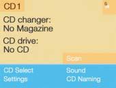 Audo CD operaton Mutng CD playback Press Ö whle a CD s beng played. CD operaton s muted, the symbol R wll appear n the symbol bar. Press Ö once agan f you wsh to contnue playback.