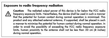Exposure to radio frequency radiation Notice