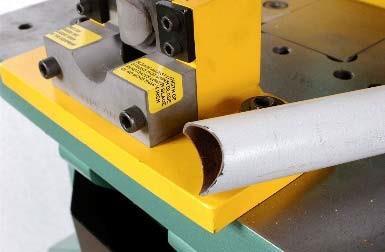 The pipe notching attachment is made up of three separate pieces, the pipe notching die holder, the pipe notching die and the pipe notching striker.