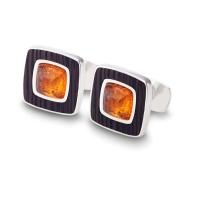 Cufflinks The elegant cuf inks made from the nest materials such as silver 925, Flint Stone (Polish diamond), natural Baltic amber, black onyx (gemstone belonging to the family of crystals), Shell