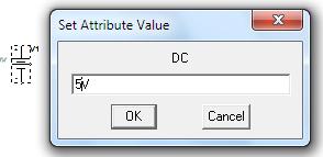 For the voltage source, double click on the default value, which is 0V for the voltage source.