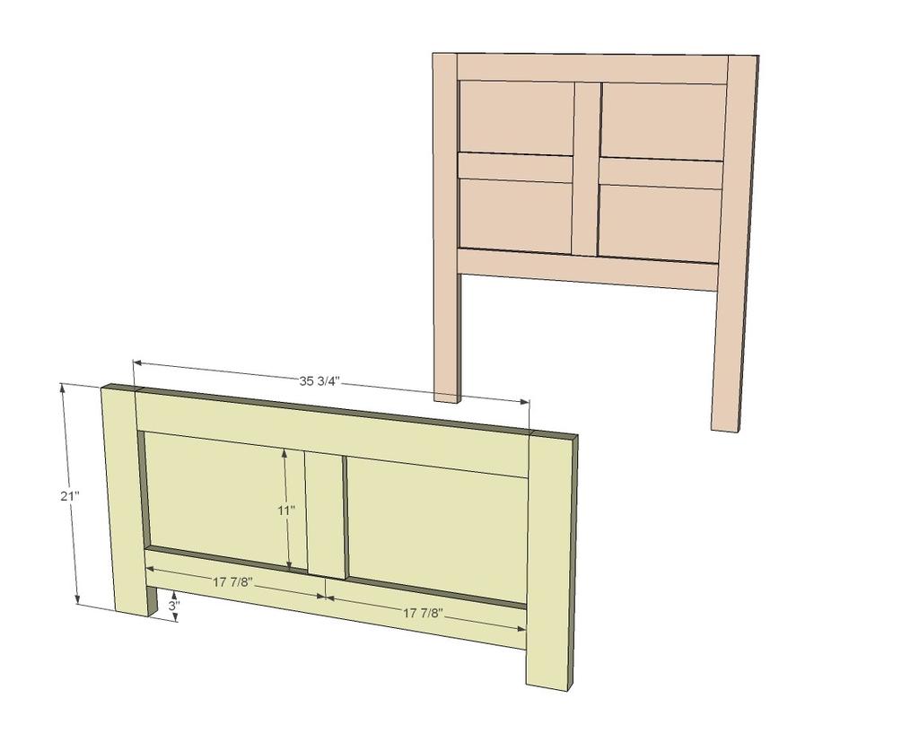 [23] Build the footboard as you did the headboard, expect