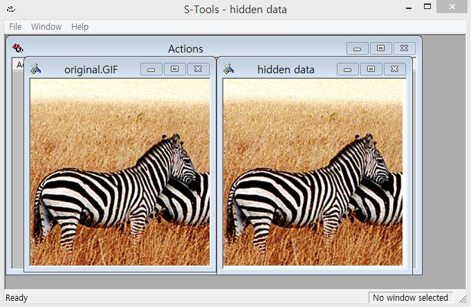 Using Tools : S-tools Example Then, It makes image with hidden data Human cannot found