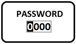 Installation Configuration-Setup Display Contents Description The "PASSWORD" screen appears. Enter password by means of rotary encoder.
