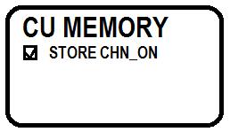 Installation Configuration-Setup Display Contents Description "CU MEMORY" screen appears.