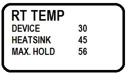 Installation Factory Default Settings Display Contents Description Temperature ("RT TEMP") Information about temperature of RT6512 transceiver.