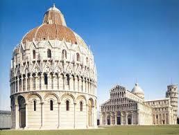Piltidel on Pisa toomkirik koos kõigile tuntud viltuse torniga. Esiplaanil asub aga hoone, mille nimetust tahame teada. Nimetus tuleneb kreekakeelsest sõnast, mis algselt tähendas basseini.