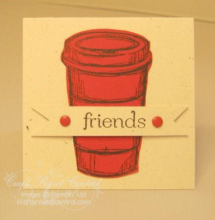 ink, stamp friends on a ½ x 2-3/4 piece of