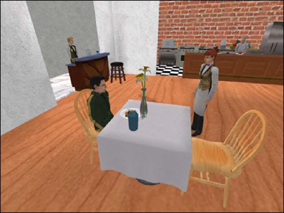 Building Social Simulation Content Restaurant Game Recorded lots of behavior from real people, then tagged and
