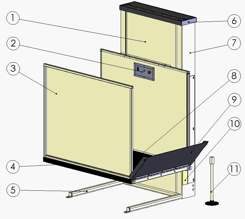 4 Description The Multilift Vertical Platform Lift is designed to provide easy access from one landing to another.