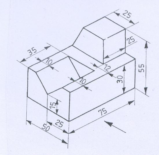 8. Draw three views of the blocks shown pictorially in