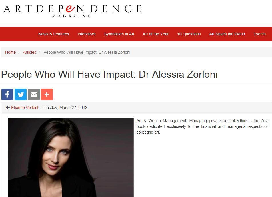 Alessia Zorloni is Co-Director of the Executive Master in Art Market Management at IULM University of Milan and Adjunct Professor of Advanced Economics and Management of Arts at Catholic University,