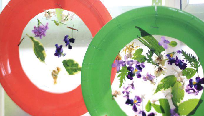 These could include small sticks, leaves, clovers and flowers. Step 2: Have an adult help you cut out the center of a paper plate.