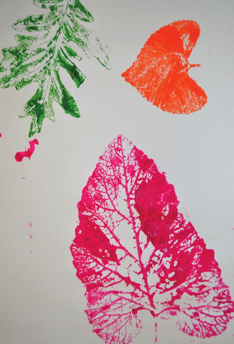 Leaf Painting Supplies: yy 3-4 different leaves yy White copy paper yy Washable paint (any