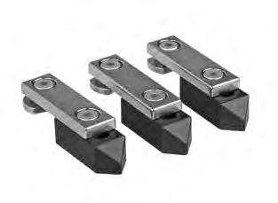 Stop unit set The stop unit teeth are fastened to the toothed rails and can be positioned anywhere along the Tslot.