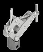 The clamping hands are mounted on quick change adapter. Stainless steel/steel/aluminium. Order number Clamping surface of lower jaw Clamping surface of upper jaw Version Fig.