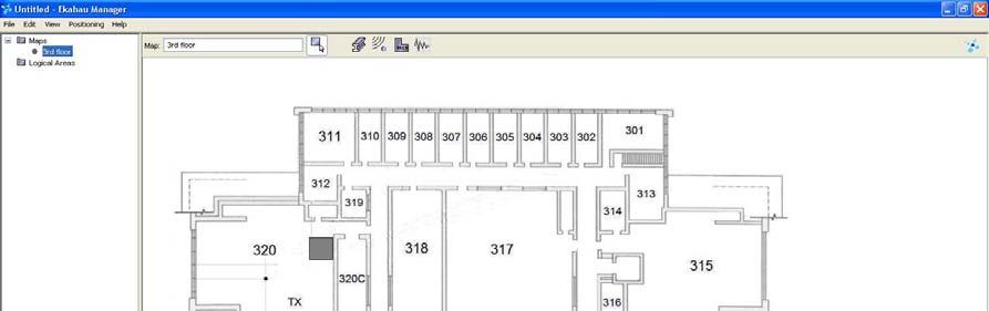 Figure 42: Snapshot of Ekahau which has been opened to browse for the map user can define the map scale ratio of the floorplan.
