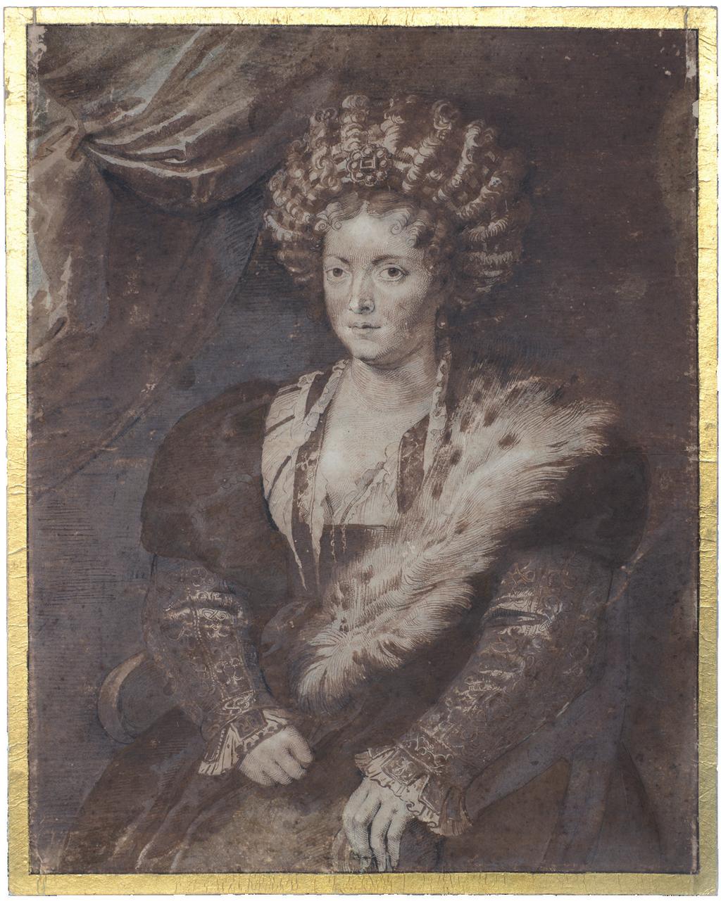 2, detail: paraph of Everhard Jabach (photograph Stad Lier). Fig. 3 Lucas Vorsterman after Rubens, Portrait of Isabella d Este in black. Engraving, 420 318 mm.