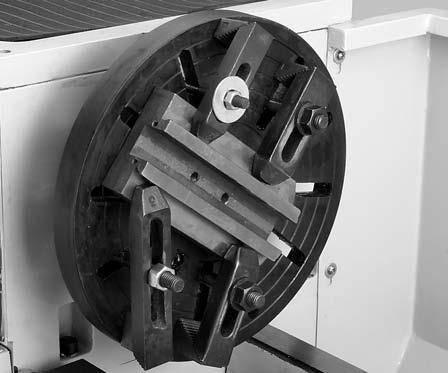 The faceplate is used to turn non-cylindrical parts and for off-center turning. Install the faceplate according to the instructions for three-jaw chucks found on.