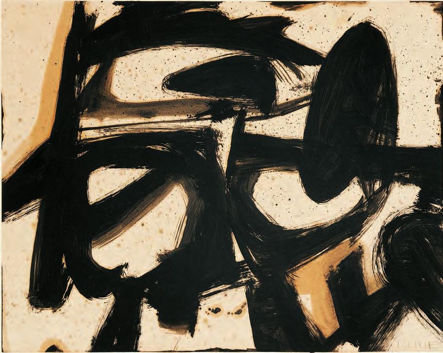 FRANZ KLINE (1910 1962) Study for Ninth Street, 1951 Oil and pencil on card, 7 15 16 x 10 inches Signed