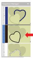 7. Click on the blue fi ll heart in the sequence window > Object properties > Style double > Pattern - 4 > Remove overlaps > Always 8.
