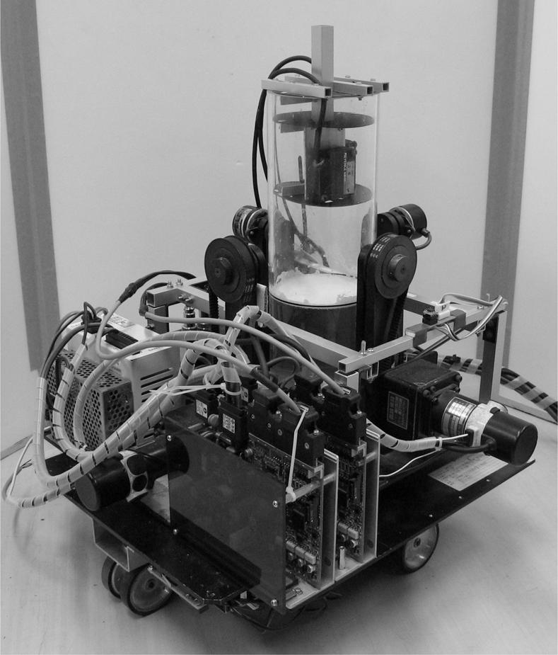 Sloshing Damping Control in a Cylindrical Container on a Wheeled Mobile Robot Using Dual-Swing Active-Vibration Reduction Masafumi Hamaguchi and Takao Taniguchi Department of Electronic and Control
