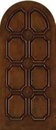 Knotty Alder Woodgrain Radius Top Panel Door, Antique