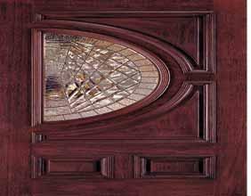Paint Surface Panel Door and Sidelight, Eggshell Finish, C Glass (Clear Beveled, Ripple, Clear Water), Brass Caming A250 Paint