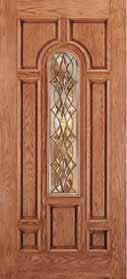 Cashmere Finish, R Glass (Clear Beveled, Clear Baroque, Glue Chip), Brass Caming A225Q Door and