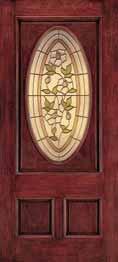A115 Mahogany Woodgrain Door, Sequoia Finish, LG Glass (Clear Beveled, Clear Green, Rose, Gold