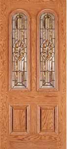 A112Q Door and Sidelight Glass Q Glass (Clear Beveled, Reed, Rain (Cotswald)) Brass Caming A112R Door and Sidelight Glass R Glass (Clear Beveled, Clear Baroque, Glue Chip), Brass Caming A112 Oak