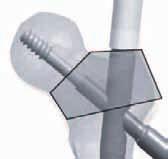 If the T-handle is not perpendicular or parallel to the target arm, then it must be turned until it reaches its required position. This measure is not required for the telescoping lag screws.