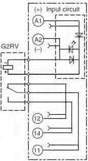 G2RV-SR701 AC/DC24 series Color of case : Dark gray Wire connection series Terminal arrangement / Internal connections (TOP VIEW) G2RV-SL500(-AP) G2RV-SL501