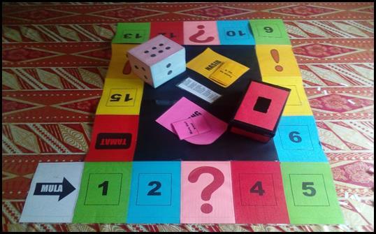 Inovasi yang saya gunakan ialah kaedah bermain sambil belajar iaitu penggunaan Fun Board seperti yang ditunjukkan dalam Rajah 5.