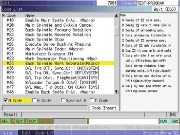 Program Editing Easy to understand program editing can be performed by switching between the