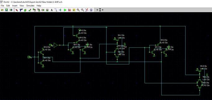 layout design for a particular circuit which shows the area and