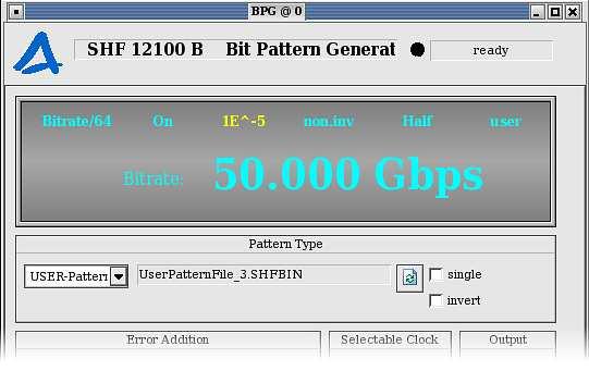 Once the pre-coded BPG pattern is created it can be transferred to the user pattern memory of the BPG by clicking on Send Pattern to BPG.