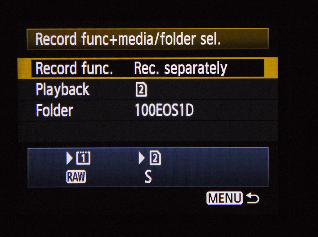 fi/ cameras/canon/eos-1d_mark_iv The Rec. separately function allows separate recording of image files in different formats to separate cards.