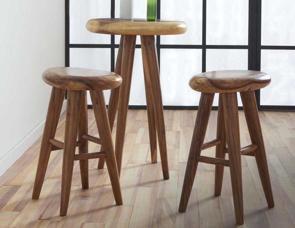 CHAMCHA WOOD OVAL COUNTER STOOL & TABLE Solid Chamcha Wood Counter
