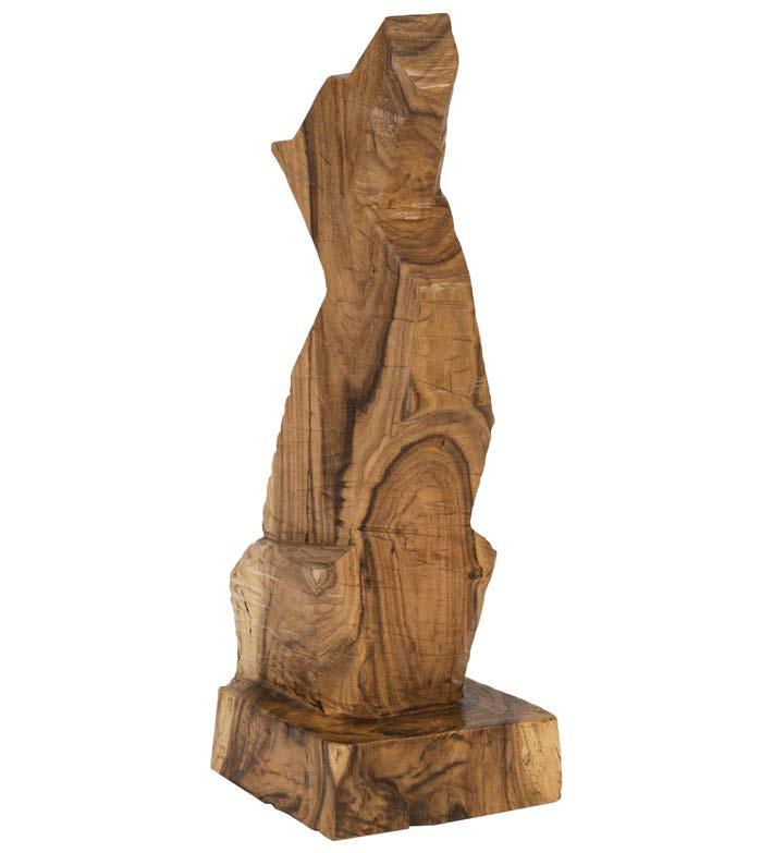 WOOD DOG SCULPTURE Carved from solid Chamcha