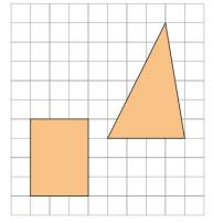 6. Find another pair of similar figures. Explain your reasoning. 7. Use the figures below to solve parts a, b, and c. a. Draw a figure similar, but not identical, to the rectangle. b. Draw a figure similar, but not identical, to the triangle.