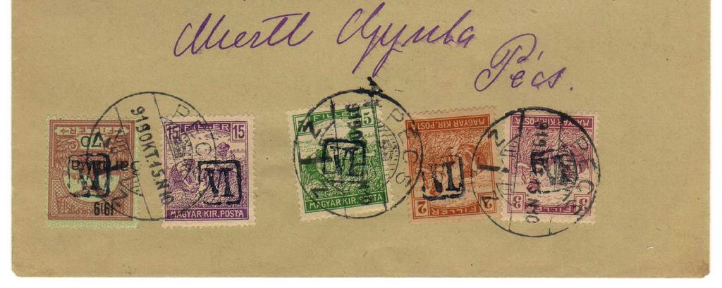 These were used as supplementary postage Gyula Miertl