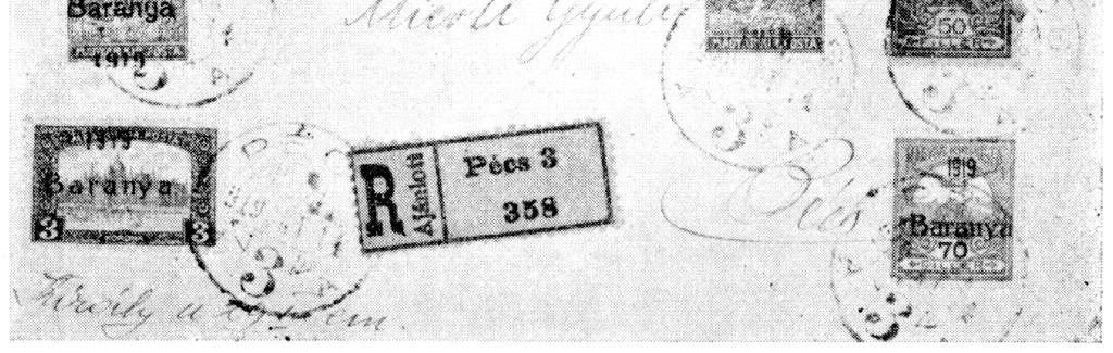 Naturally, the stamps of Baranya are worth significantly more on original, postally used covers.